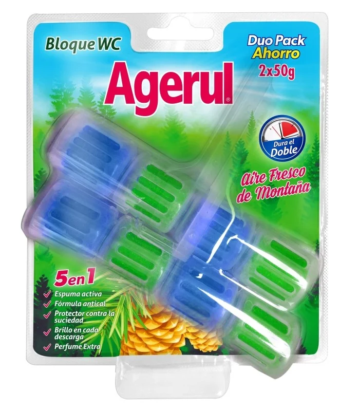 LIMPIADOR WC AGERUL PACK 2 X 50G AIRE MONTAÑA