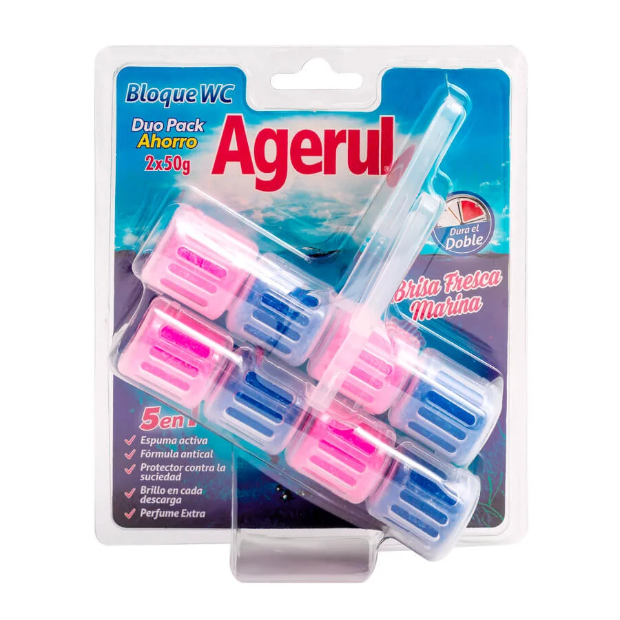 LIMPIADOR WC AGERUL PACK 2 x 50G BRISA MARINA